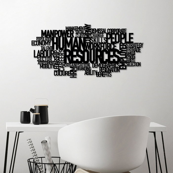 Wallity Human Resources Escultura de Pared de Metal Negra